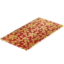 Holly Design Yule Log Cake Board - Red and Gold 12cm x 25cm