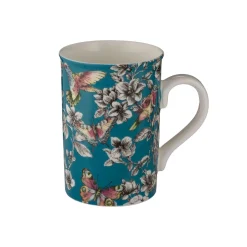 Hummingbird Floral Mug Teal 300ml