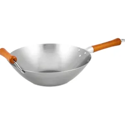 Ken Hom 32cm Carbon Steel Wok with Wooden Handle