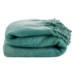 Lakeland Blue Faux Mohair Throw