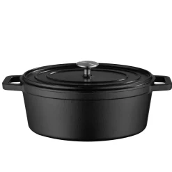 Lakeland Cast Iron 29cm Oval Casserole Black