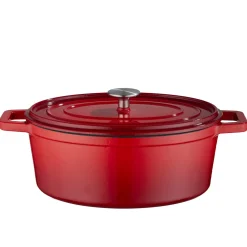 Lakeland Cast Iron 29cm Oval Casserole Red