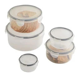 5 Lakeland Clip Round Nestable Storage Containers