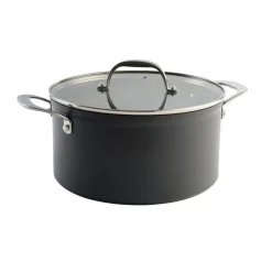 Lakeland Hard Anodised 24cm Casserole Pan with Glass Lid