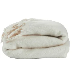 Lakeland Oatmeal Faux Mohair Throw