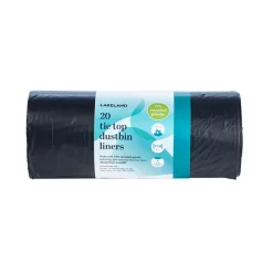 20 Lakeland Tie Top Large Dustbin Liners – Black Bags 110L