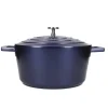 MasterClass 24cm Cast Aluminium Casserole Dish Blue