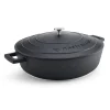 MasterClass 32cm Cast Aluminium Shallow Casserole Dish Black