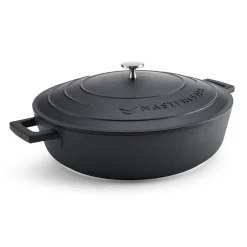 MasterClass 32cm Cast Aluminium Shallow Casserole Dish Black