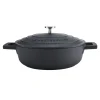 MasterClass 24cm Cast Aluminium Shallow Casserole Dish Black