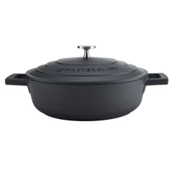 MasterClass 24cm Cast Aluminium Shallow Casserole Dish Black