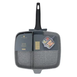 MasterClass 32cm Cast Aluminium 3-Section Griddle Pan