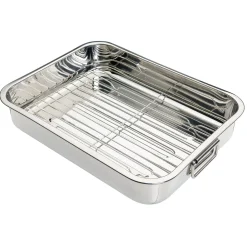 Medium Stainless Steel Roaster and Rack