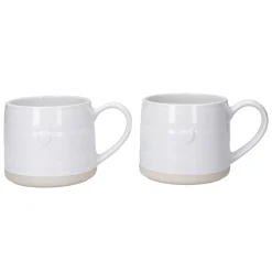 2 Mikasa Stoneware Cosy Mugs 380ml