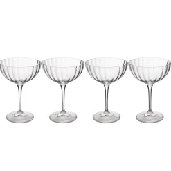 4 Mikasa Treviso Champagne Coupe Glasses 300ml