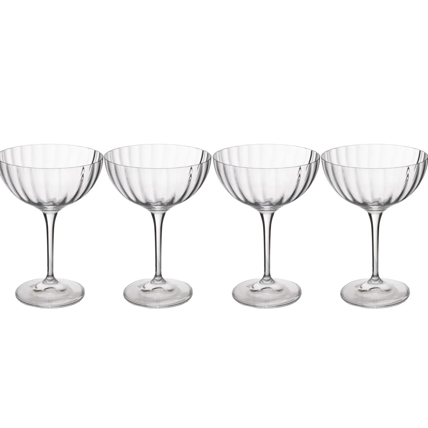 4 Mikasa Treviso Champagne Coupe Glasses 300ml