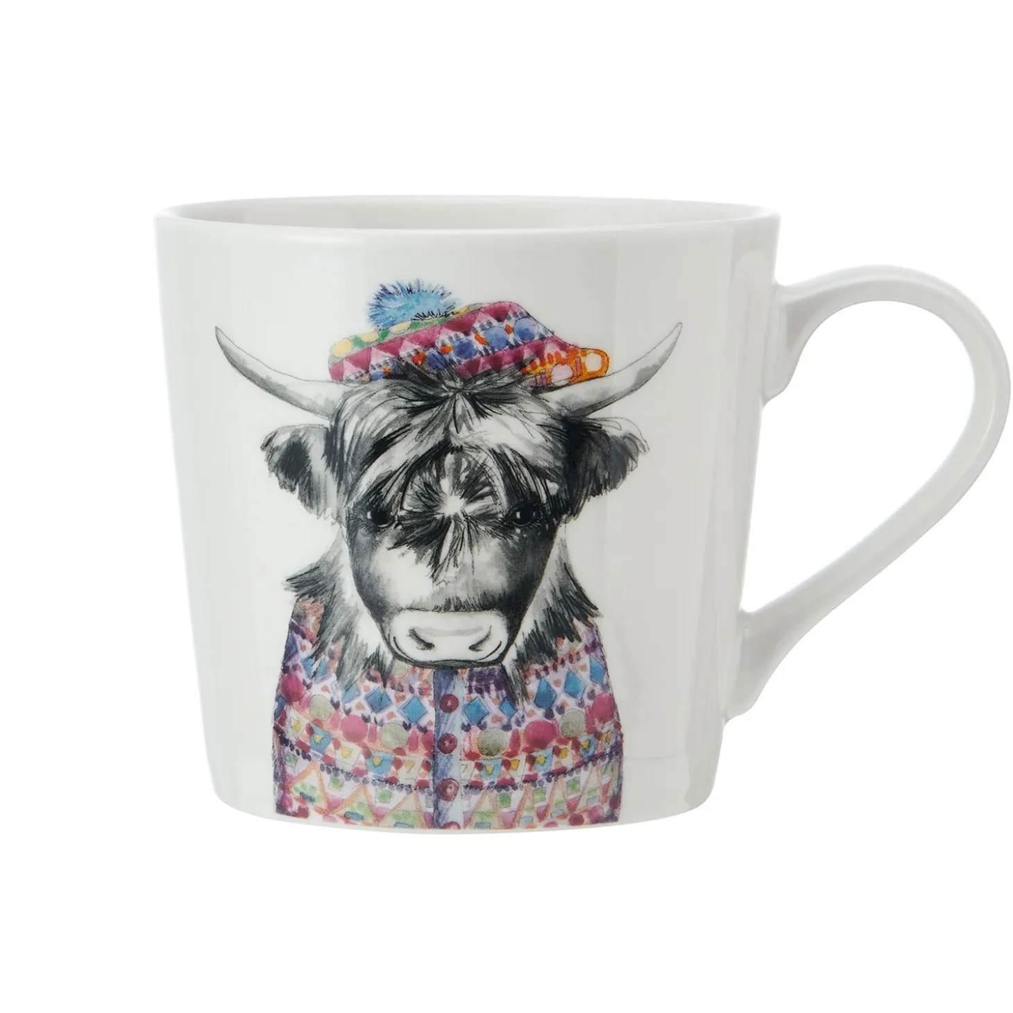 Mikasa x Tipperleyhill 380ml Fine China Mug, Cow