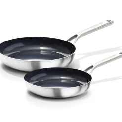 OXO Tri‑Ply Stainless Steel Mira Ceramic Non‑Stick 20cm & 26cm Frying Pan Set