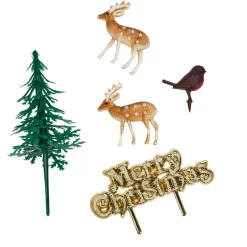5 Piece Woodland Yule Log and Cake Decorating Kit