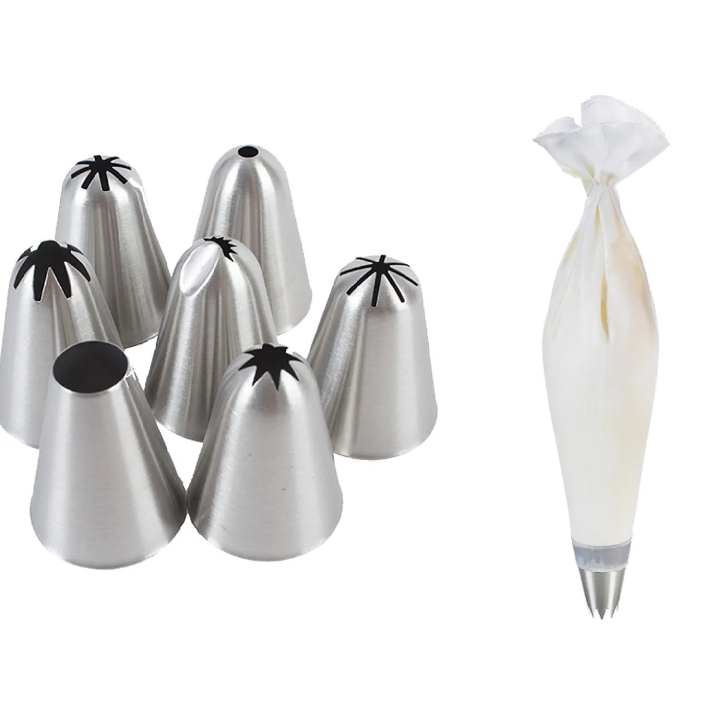 Professional Piping Set - 7 Nozzles and 1 Piping Bag
