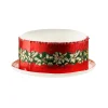 Red Holly Christmas Cake Frill