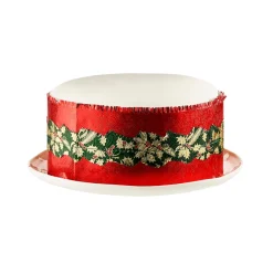 Red Holly Christmas Cake Frill