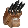 Sabatier Edgekeeper Knife and Acacia Wood Block Set