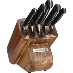 Sabatier Edgekeeper Knife and Acacia Wood Block Set