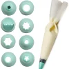 Silicone Piping Bag with Built-in Coupler and 8 Nozzles