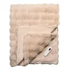 StaySnug Beige Bubble Faux Fur Heated Throw