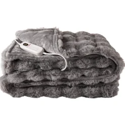 StaySnug Bubble Faux Fur Heated Throw