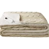 StaySnug Cream Knitted Sherpa Heated Throw
