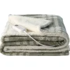 StaySnug Grey Tartan Sherpa Heated Throw