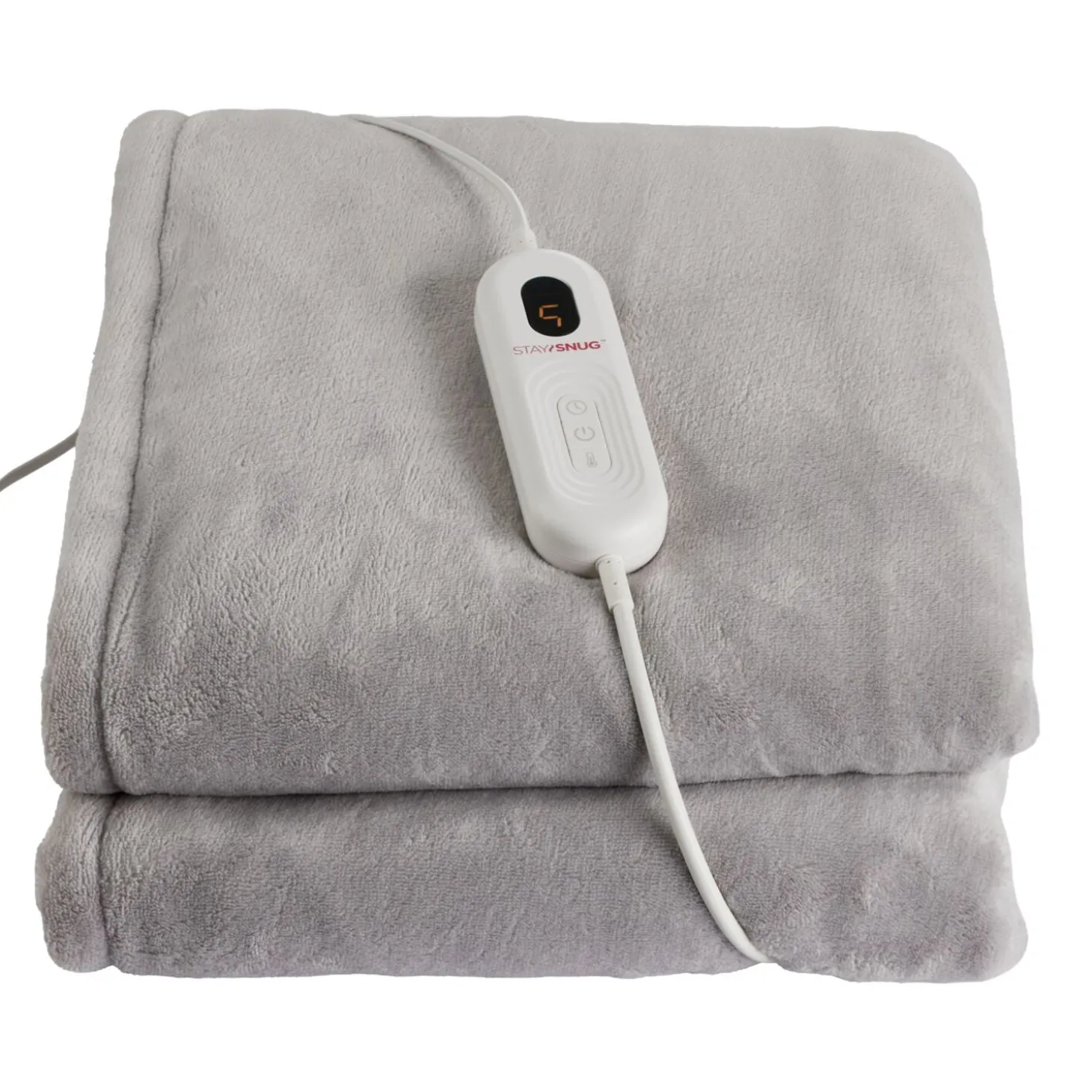 StaySnug Grey Velvety Heated Throw
