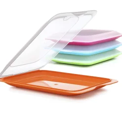 4 Tatay Cold Cut Food Storage Boxes - Coloured Bases