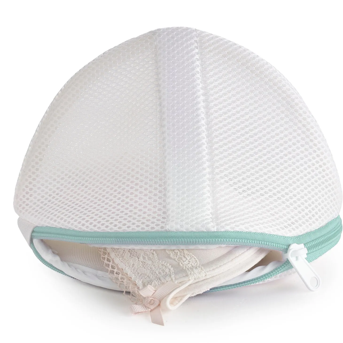 2 White Mesh Net Washing Bags For Bras - To Size D